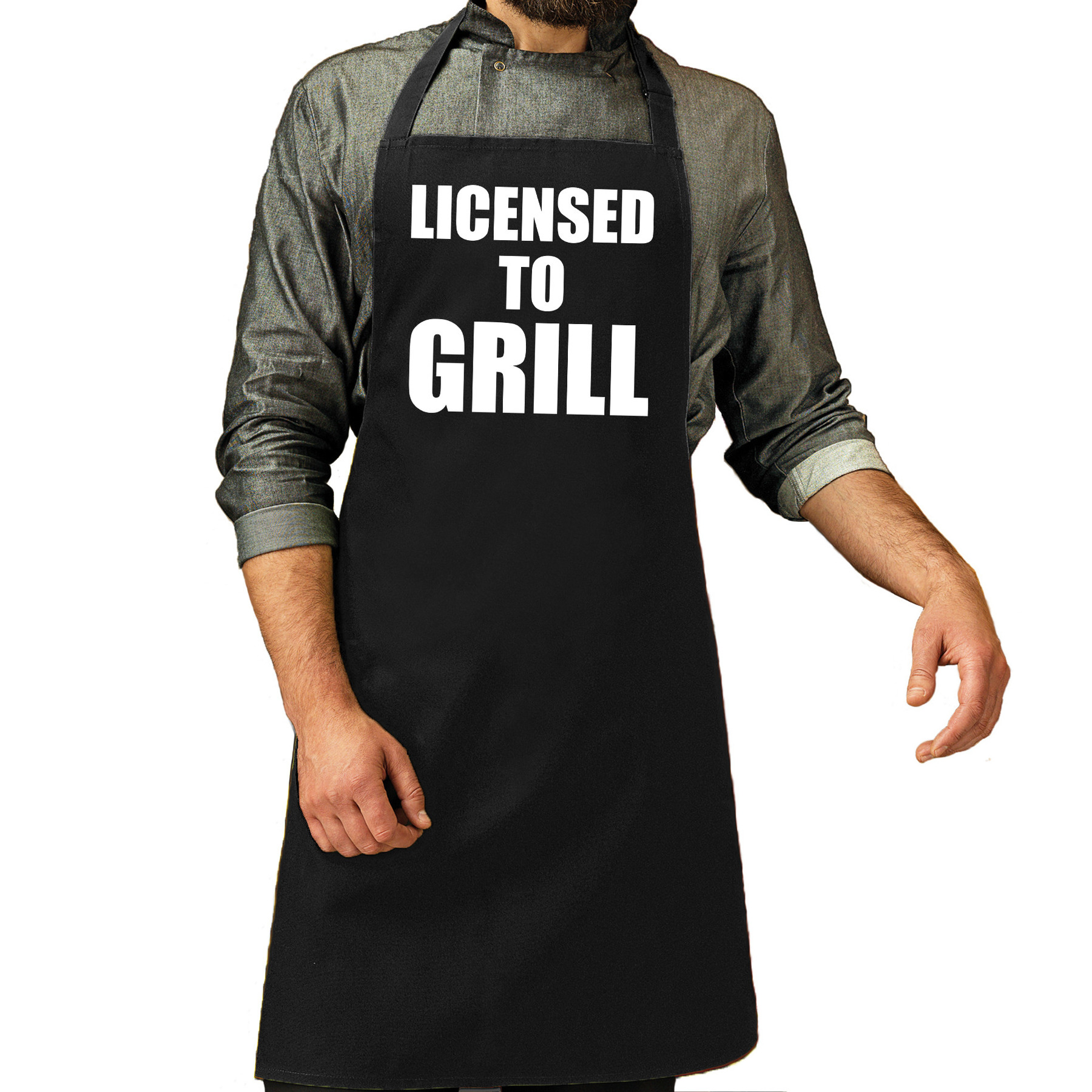 Licensed to grill barbecueschort heren zwart -