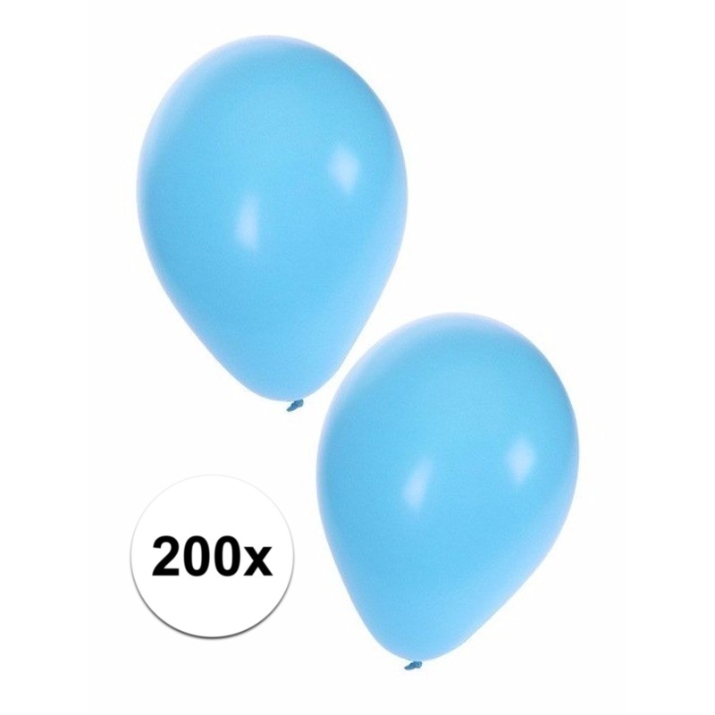 Lichtblauwe ballonnen 200 stuks -