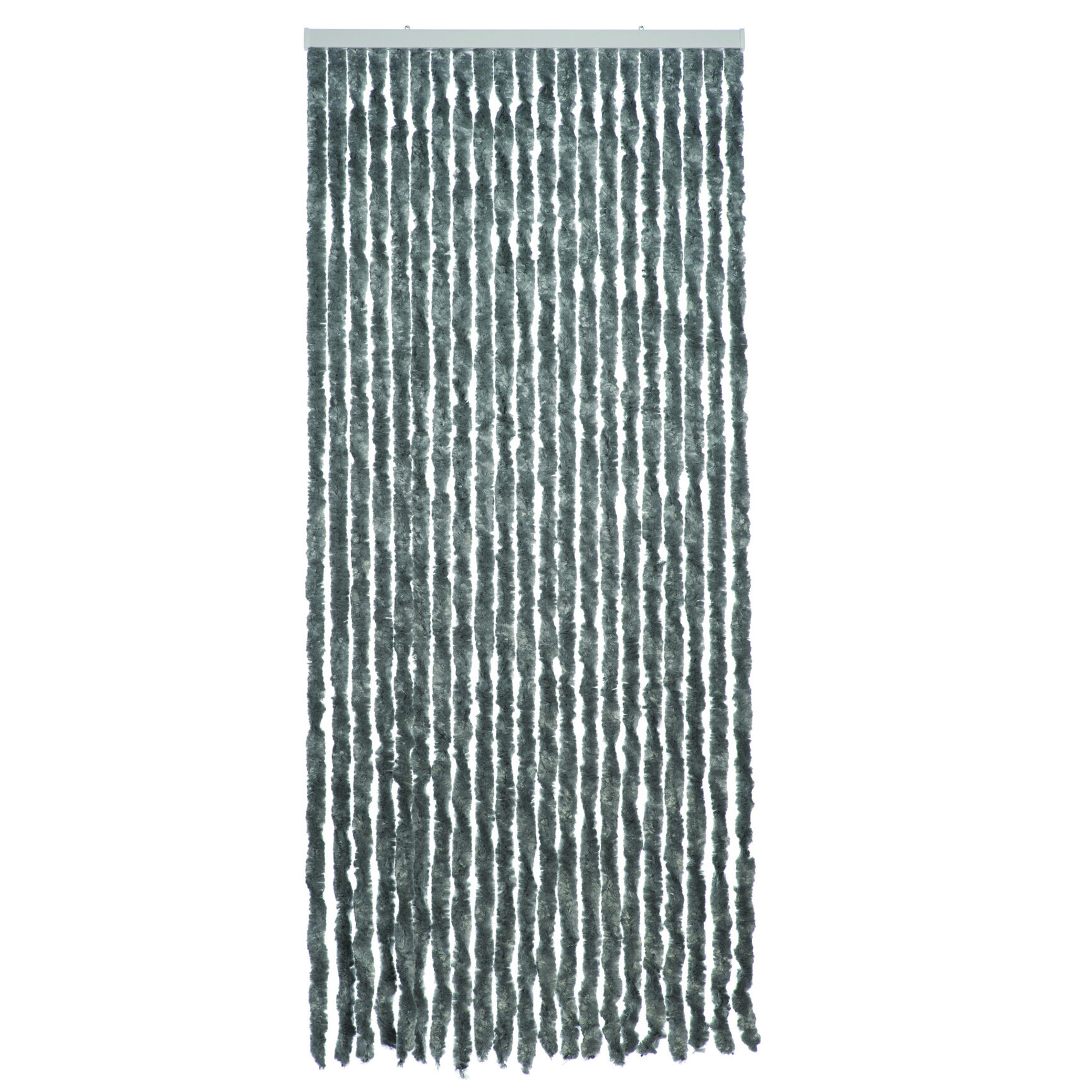 Lichtgrijs polyester stroken vliegen-insecten gordijn 93 x 210 cm