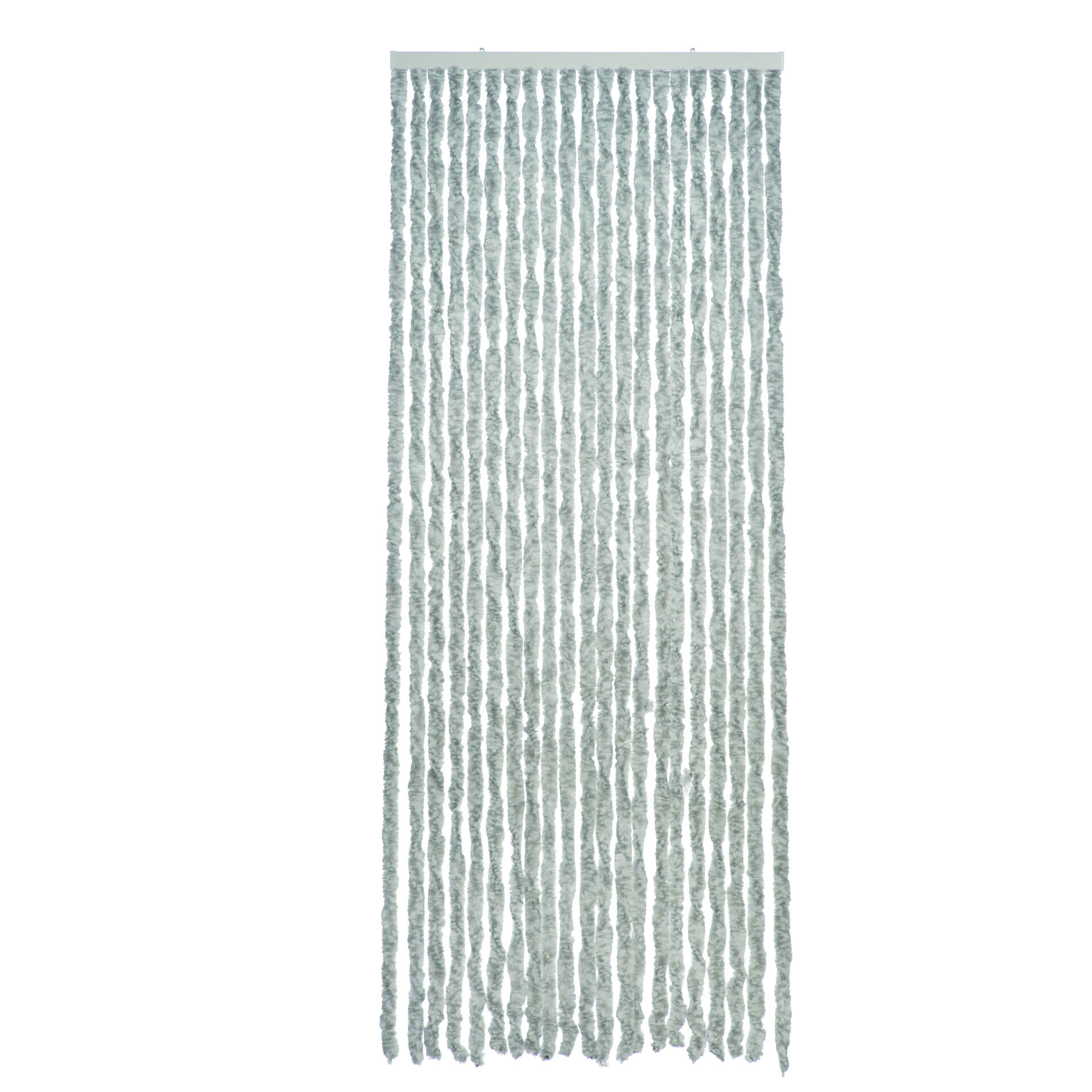 Lichtgrijs polyester stroken vliegen-insecten gordijn 93 x 230 cm