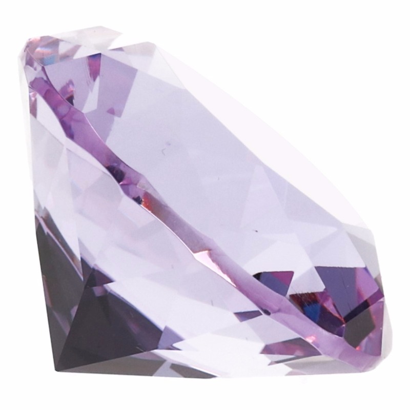 Lila paarse nep diamant 4 cm van glas edelstenen