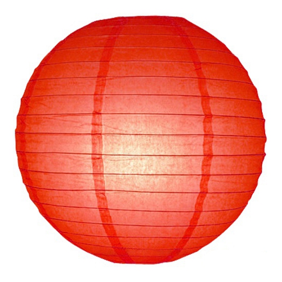 Luxe bol lampion rood 25 cm