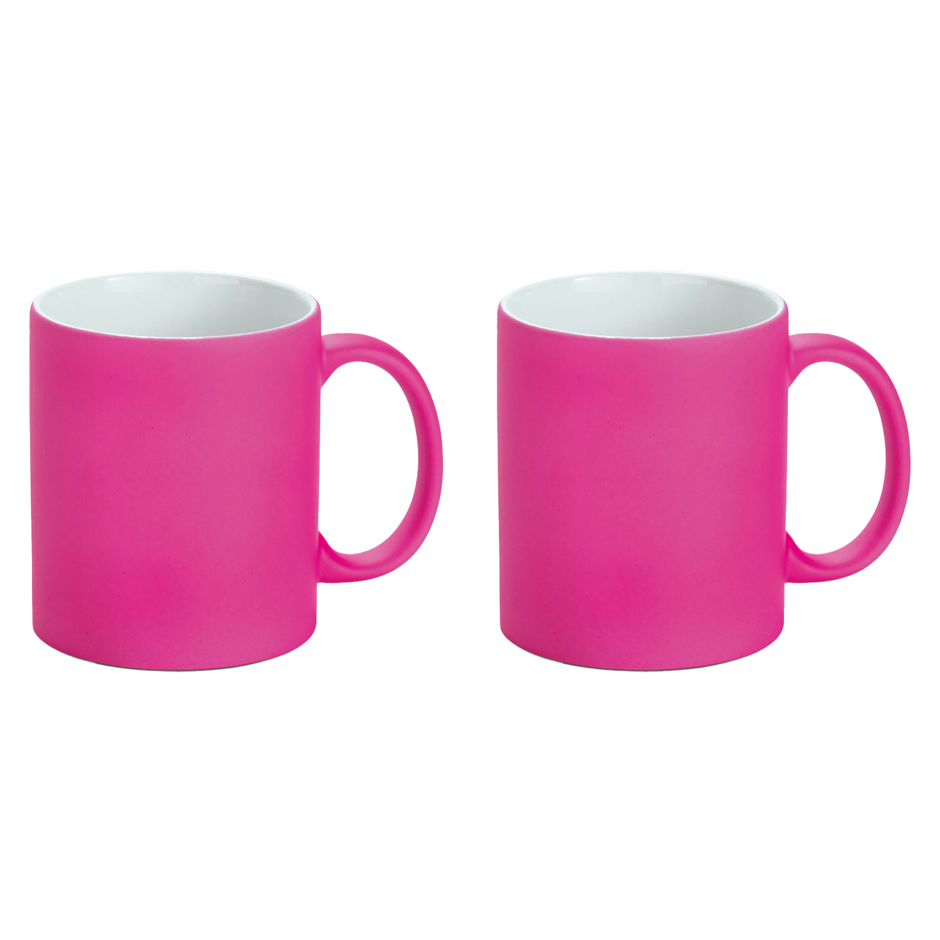 Luxe krijt koffiemok-beker 2x roze keramiek met krijt te beschrijven 350 ml Eigen naam