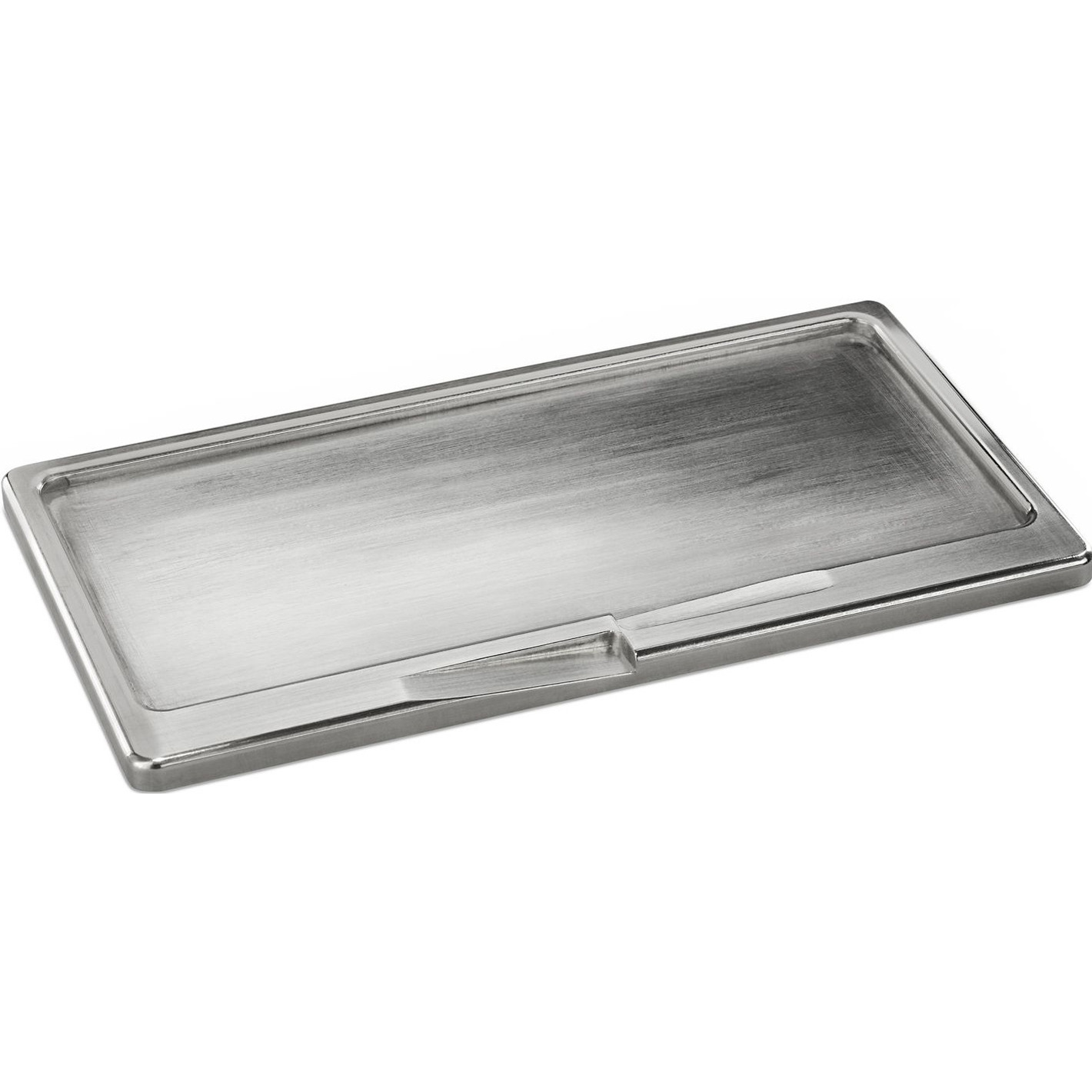 Luxe metalen kaarsenbord-plateau zilver 9 x 17 cm rechthoekig