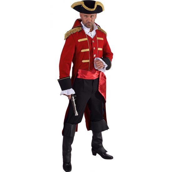 Luxe piraten jas rood voor heren