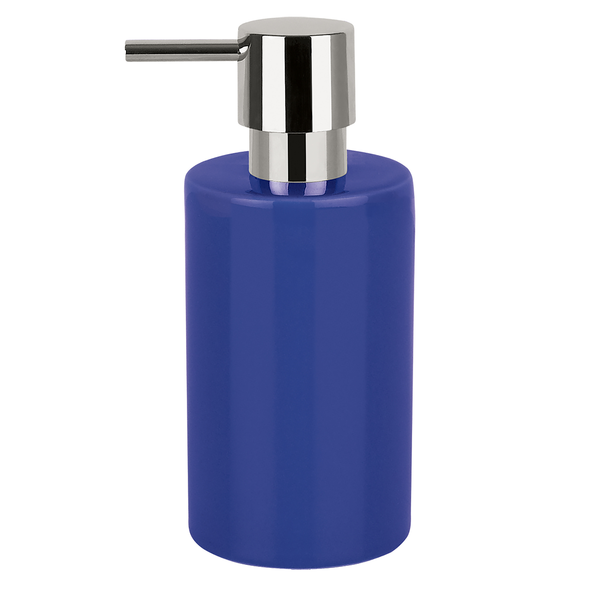 Luxe zeeppompje-dispenser Sienna glans blauw porselein 16 x 7 cm 300 ml