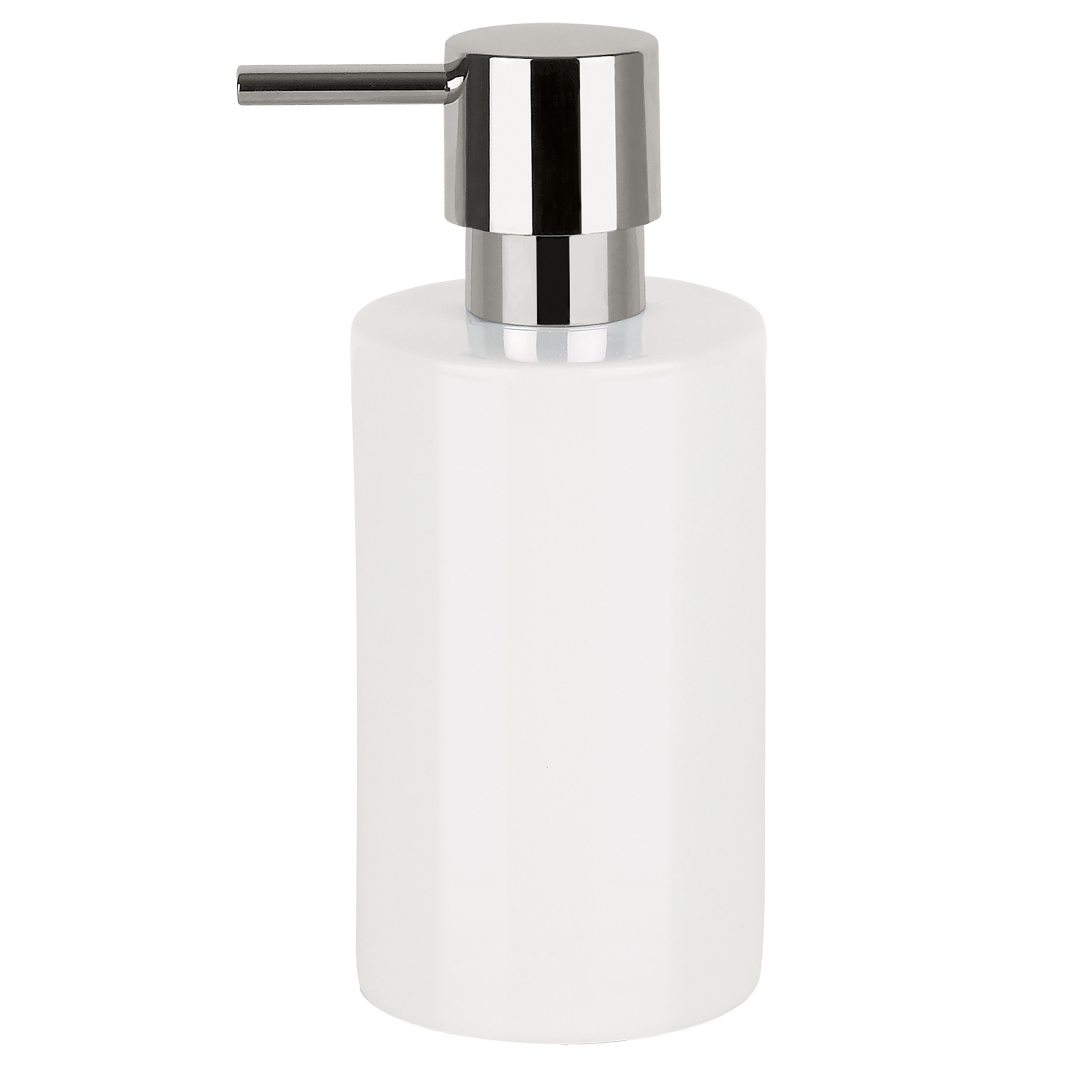 Luxe zeeppompje-dispenser Sienna glans ivoor wit porselein 16 x 7 cm 300 ml