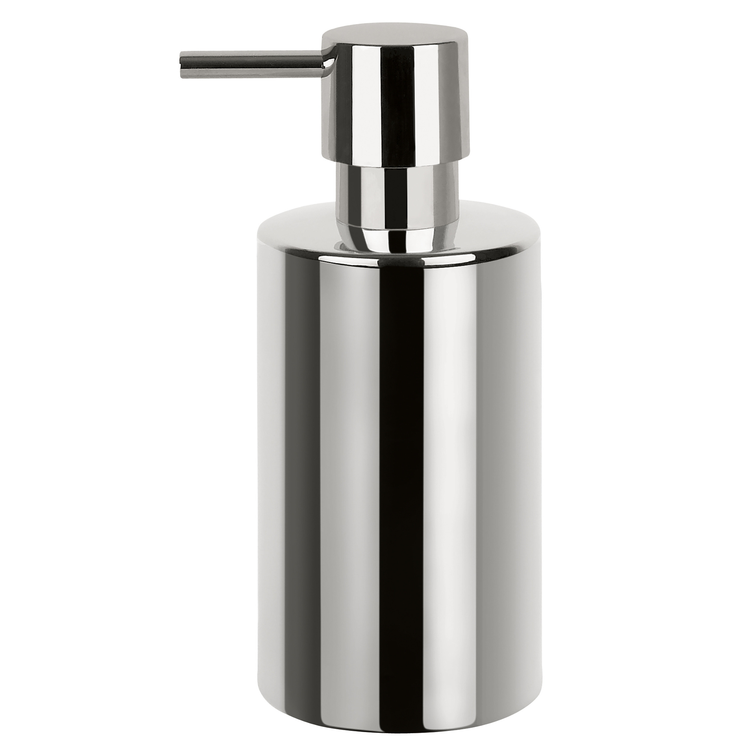 Luxe zeeppompje-dispenser Sienna glans zilver porselein 16 x 7 cm 300 ml
