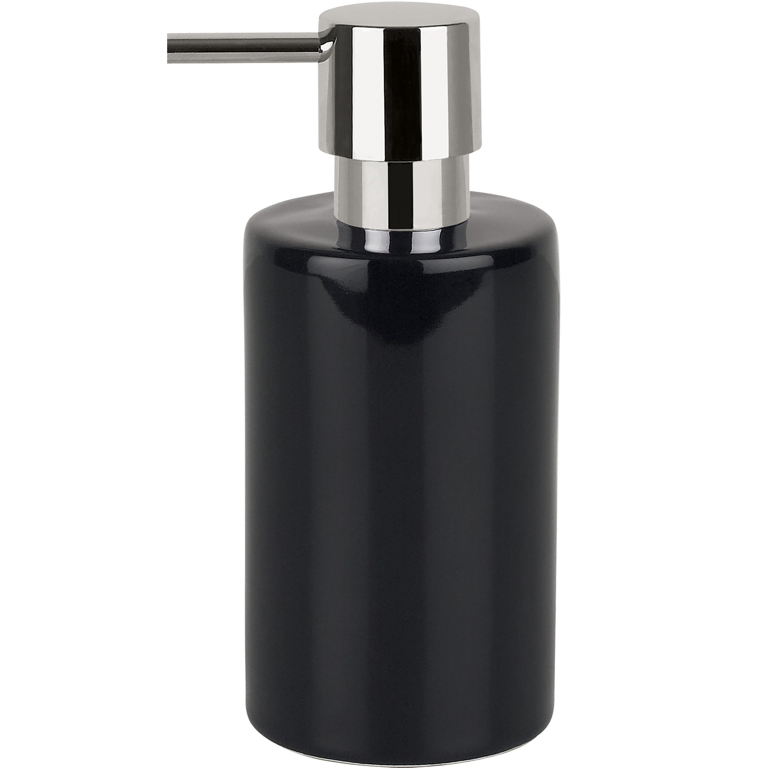 Luxe zeeppompje-dispenser Sienna glans zwart porselein 16 x 7 cm 300 ml