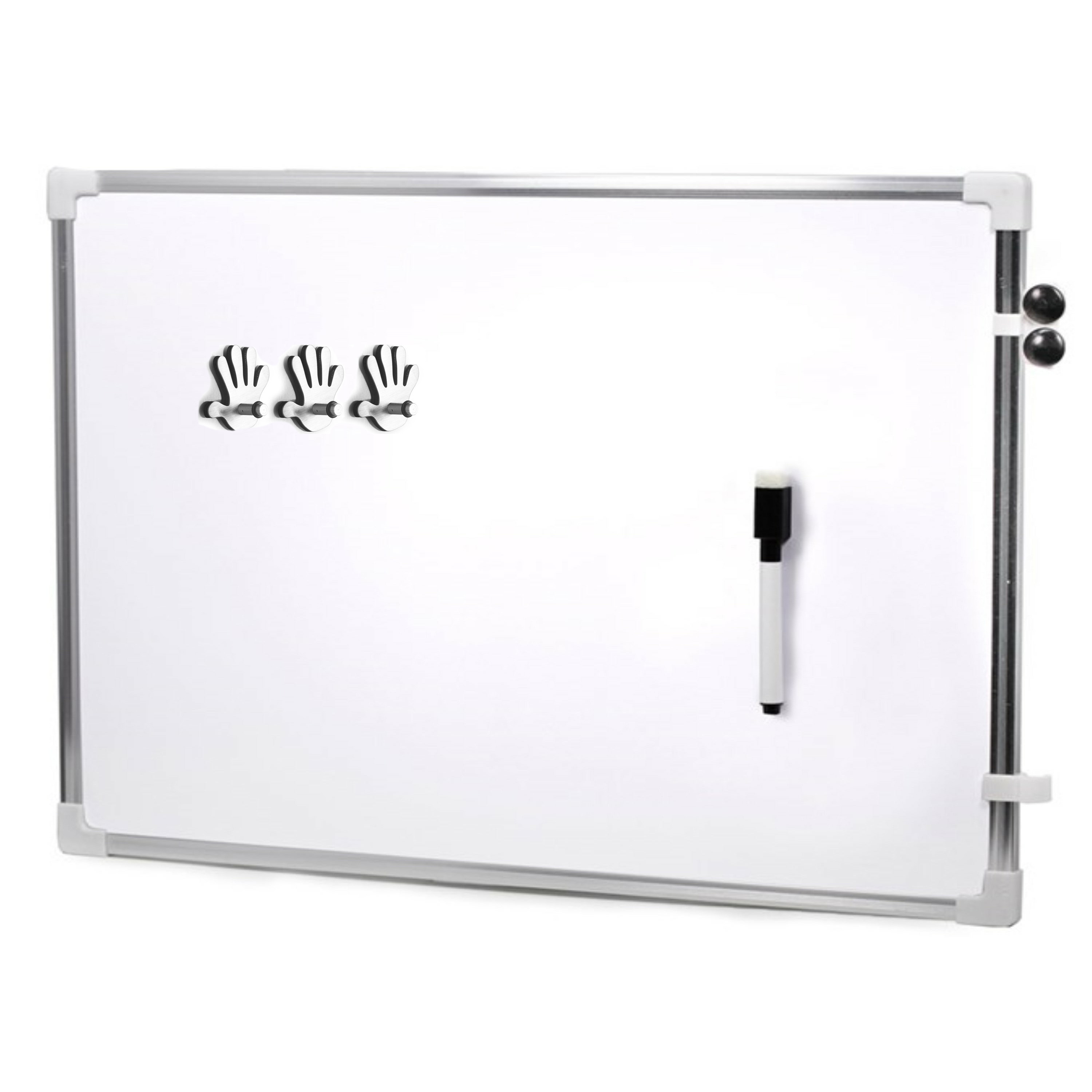 Magnetisch whiteboard-memobord met marker-ophanghaak magneten 60 x 40 cm