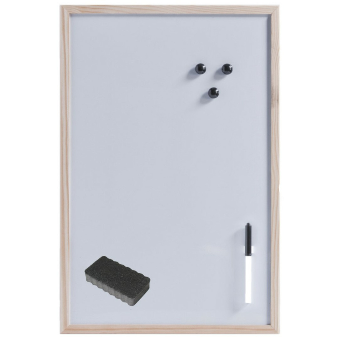 Magnetisch whiteboard-memobord met wisser 40 x 60 cm