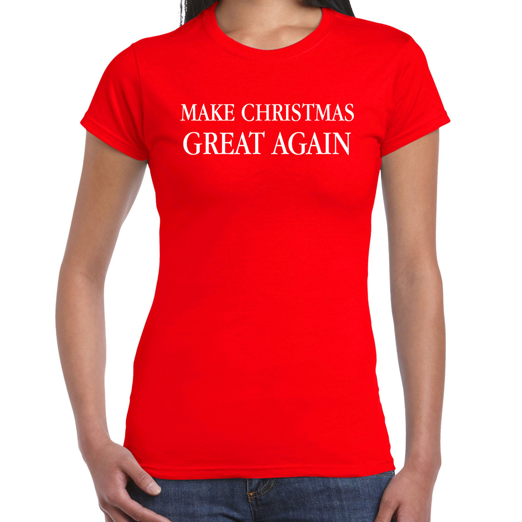 Make Christmas great again Kerst t-shirt-Kerst outfit rood voor dames