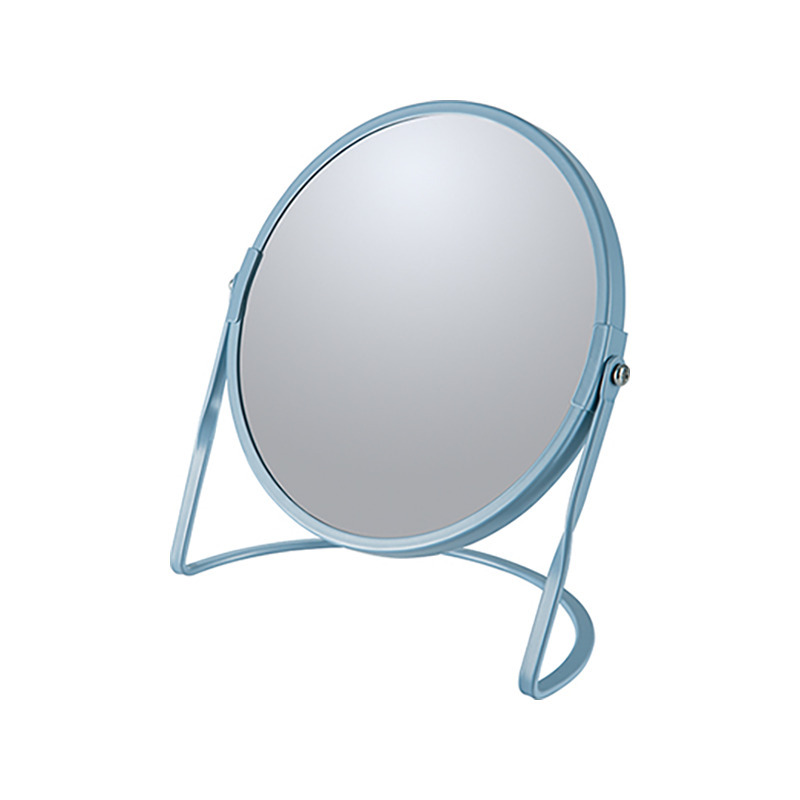 Make-up spiegel Cannes 5x zoom metaal 18 x 20 cm blauw dubbelzijdig