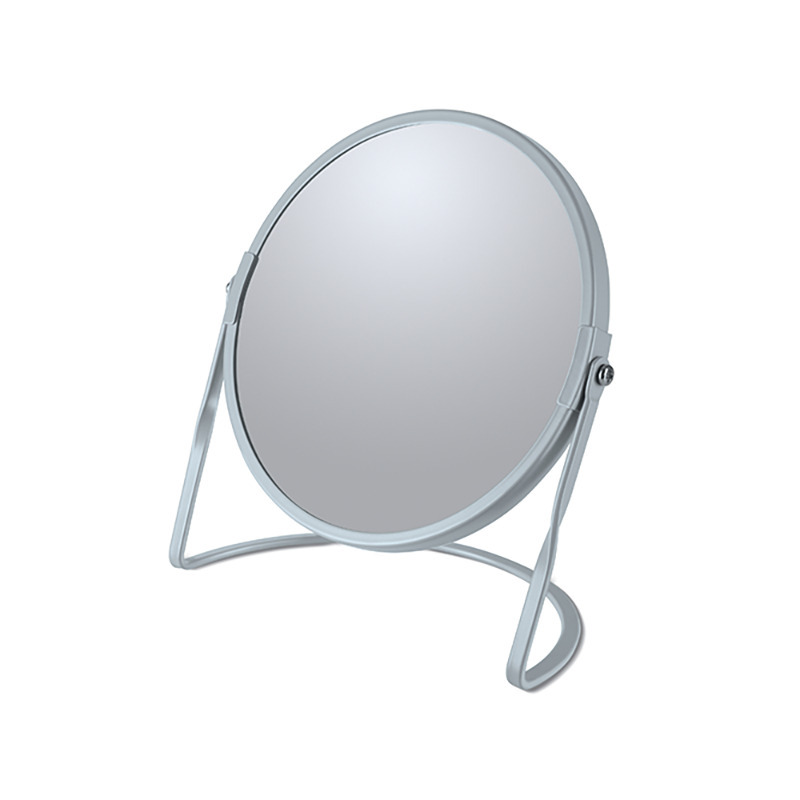 Make-up spiegel Cannes - 5x zoom - metaal - 18 x 20 cm - ijsblauw - dubbelzijdig -
