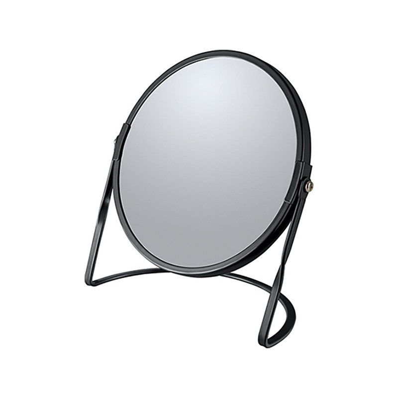 Make-up spiegel Cannes 5x zoom metaal 18 x 20 cm zwart dubbelzijdig