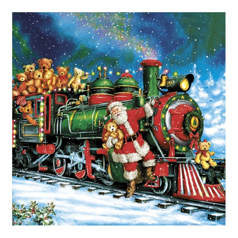 Maki kerst thema servetten 40x st 33 x 33 cm kerstman trein papier