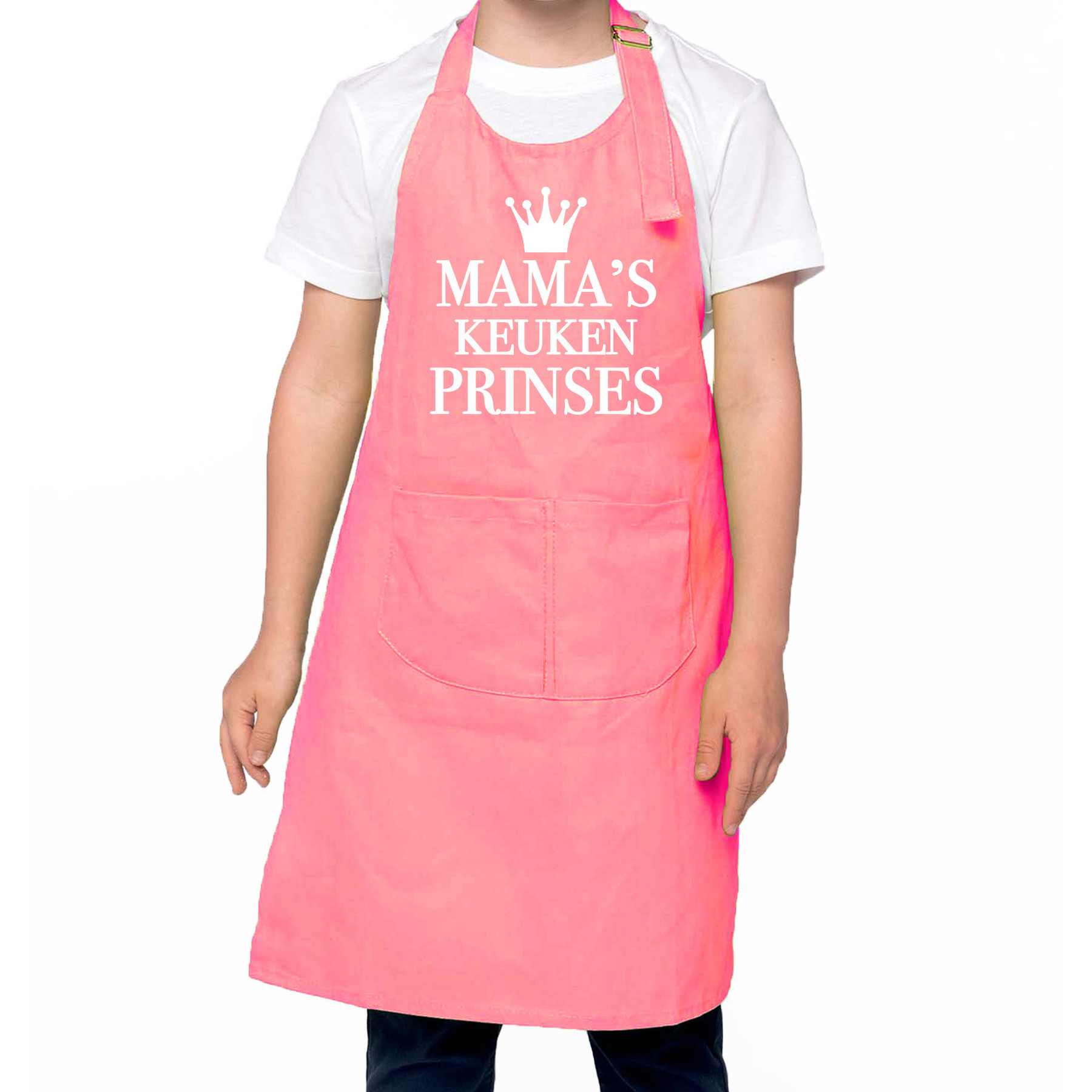 Mama s keukenprinses Keukenschort kinderen/ kinder schort roze voor meisjes One size -