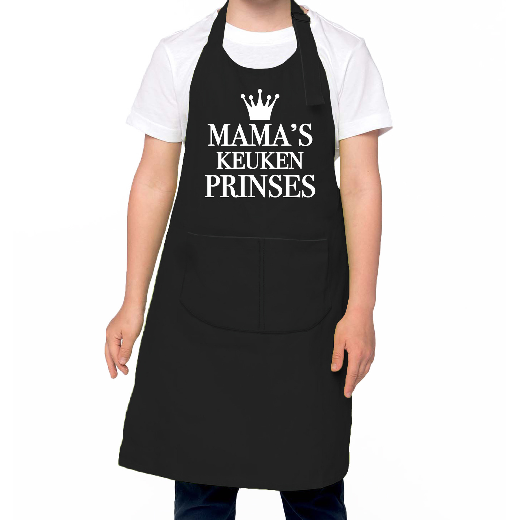 Mama s keukenprinses Keukenschort kinderen/ kinder schort zwart voor meisjes One size -