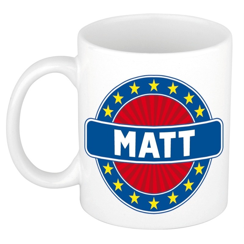 Matt naam koffie mok-beker 300 ml