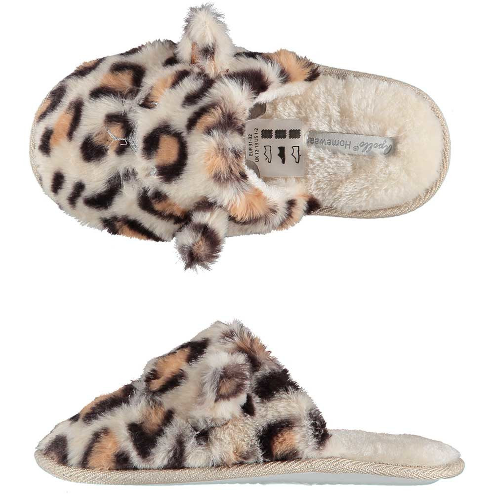 Meisjes instap slippers-pantoffels luipaard print maat 31-32