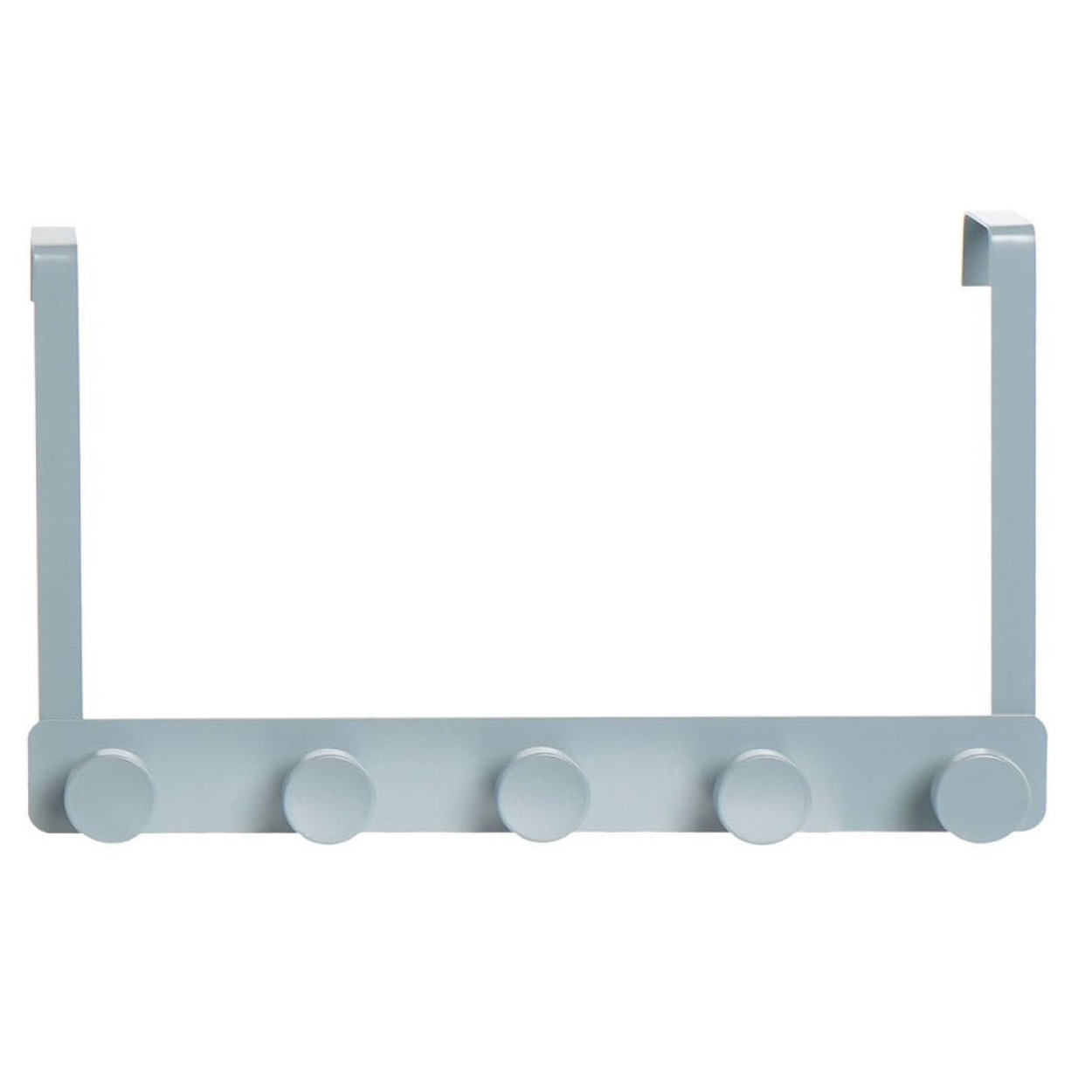 Metalen deurkapstok/rek antraciet grijs met 5 ophangknoppen 34 cm - Woonaccessoires - Kleding/jassen ophangen - Handdoeken ophangen - Deur kapstokken