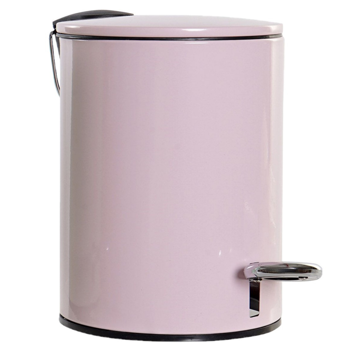 Metalen vuilnisbak/pedaalemmer roze 3 liter 23 cm - Afvalemmers - Kleine prullenbakken