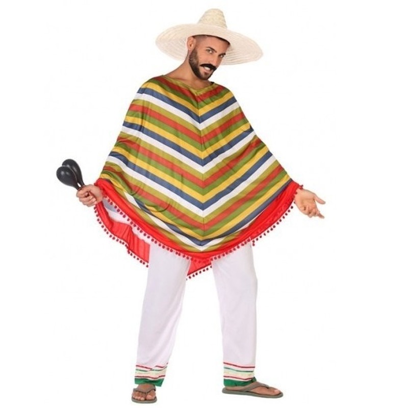 Mexicaans verkleed kostuum/poncho voor heren