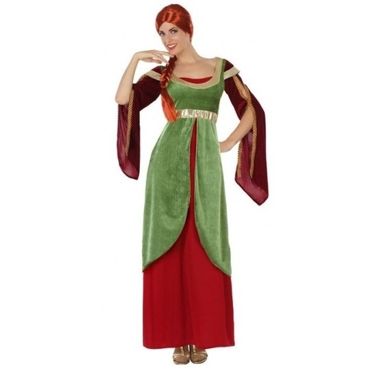 Middeleeuwse jonkvrouw/prinses verkleed kostuum voor dames