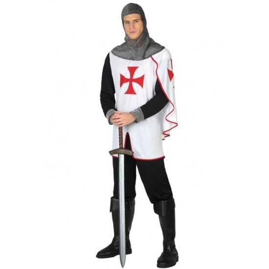 Middeleeuwse kruistocht ridder verkleed kostuum voor heren