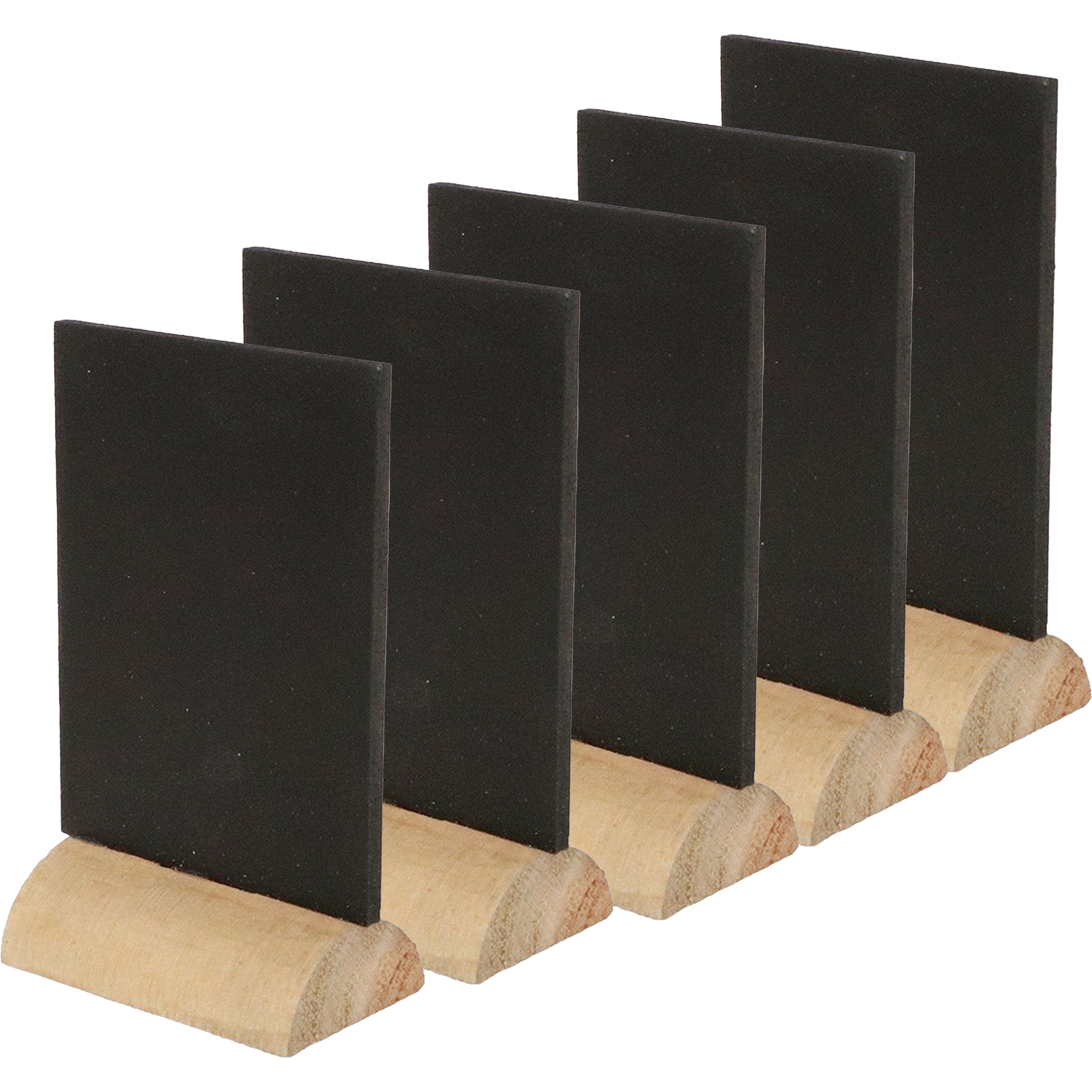 Chaks Mini krijtbordjes/schrijfbordjes - 10x - op houten voet - zwart - 8 cm -
