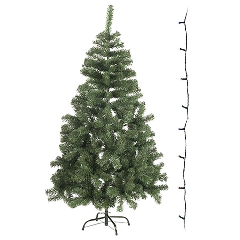 Mini kunst kerstboom 60 cm met gekleurde verlichting