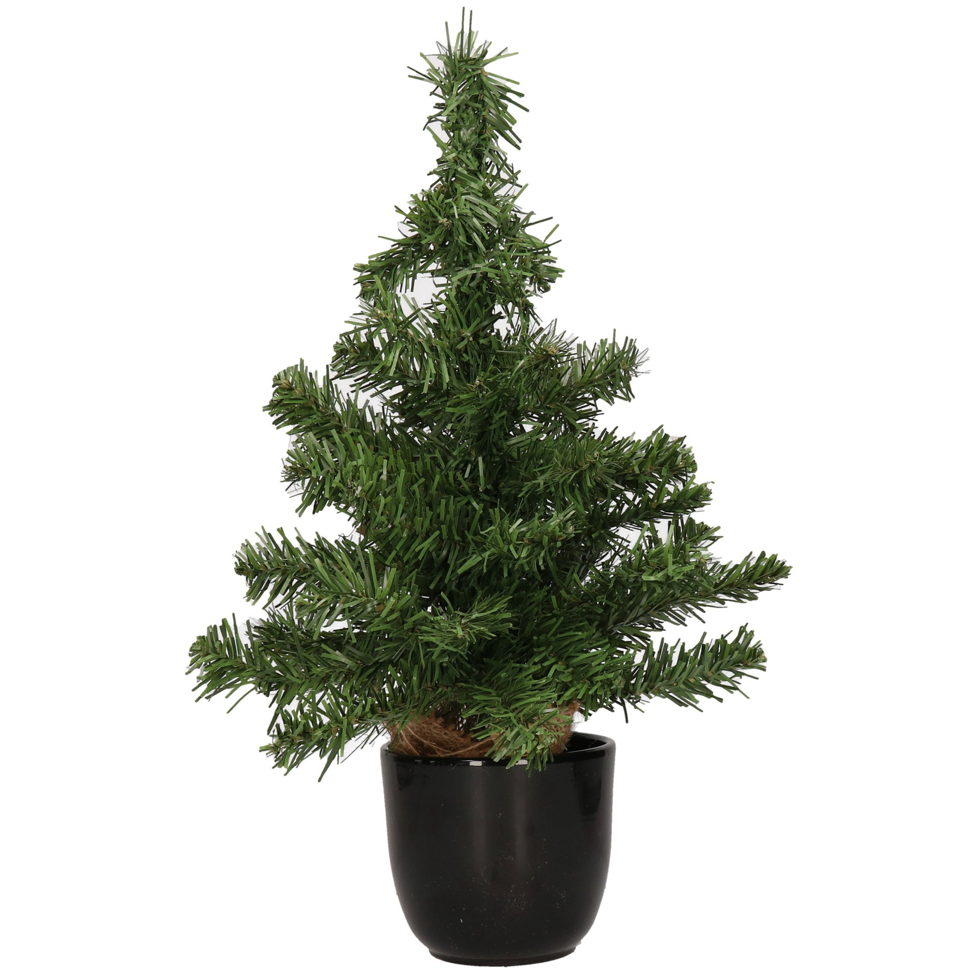 Mini kunstboom-kunst kerstboom groen 45 cm met zwarte pot