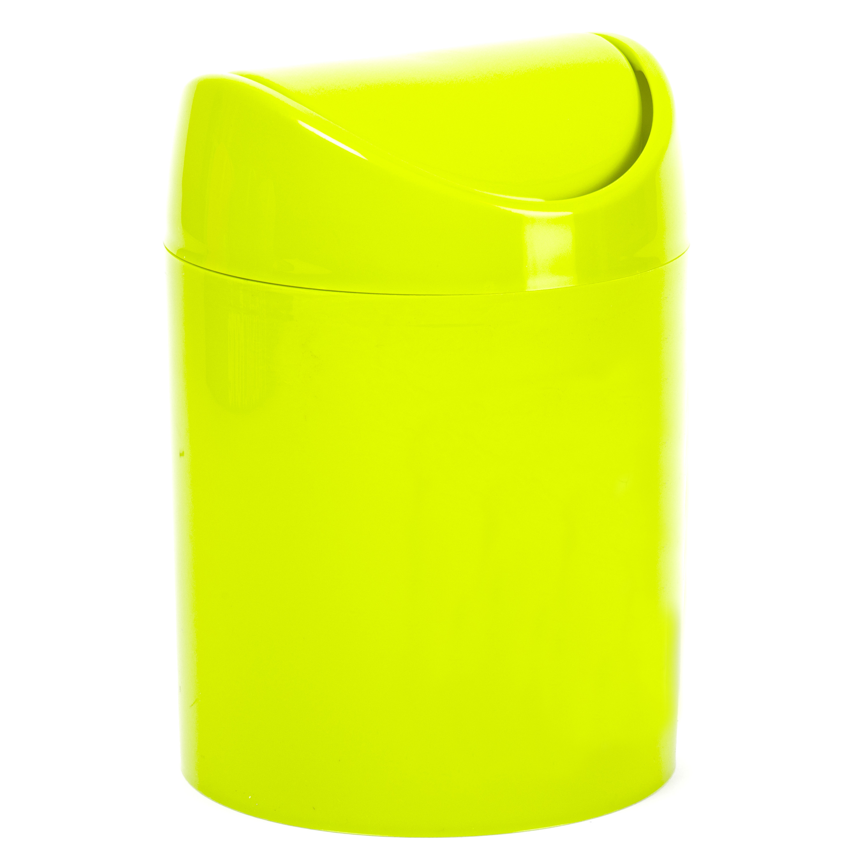 Mini prullenbakje groen kunststof met klepdeksel keuken aanrecht-tafel model 1,4 Liter