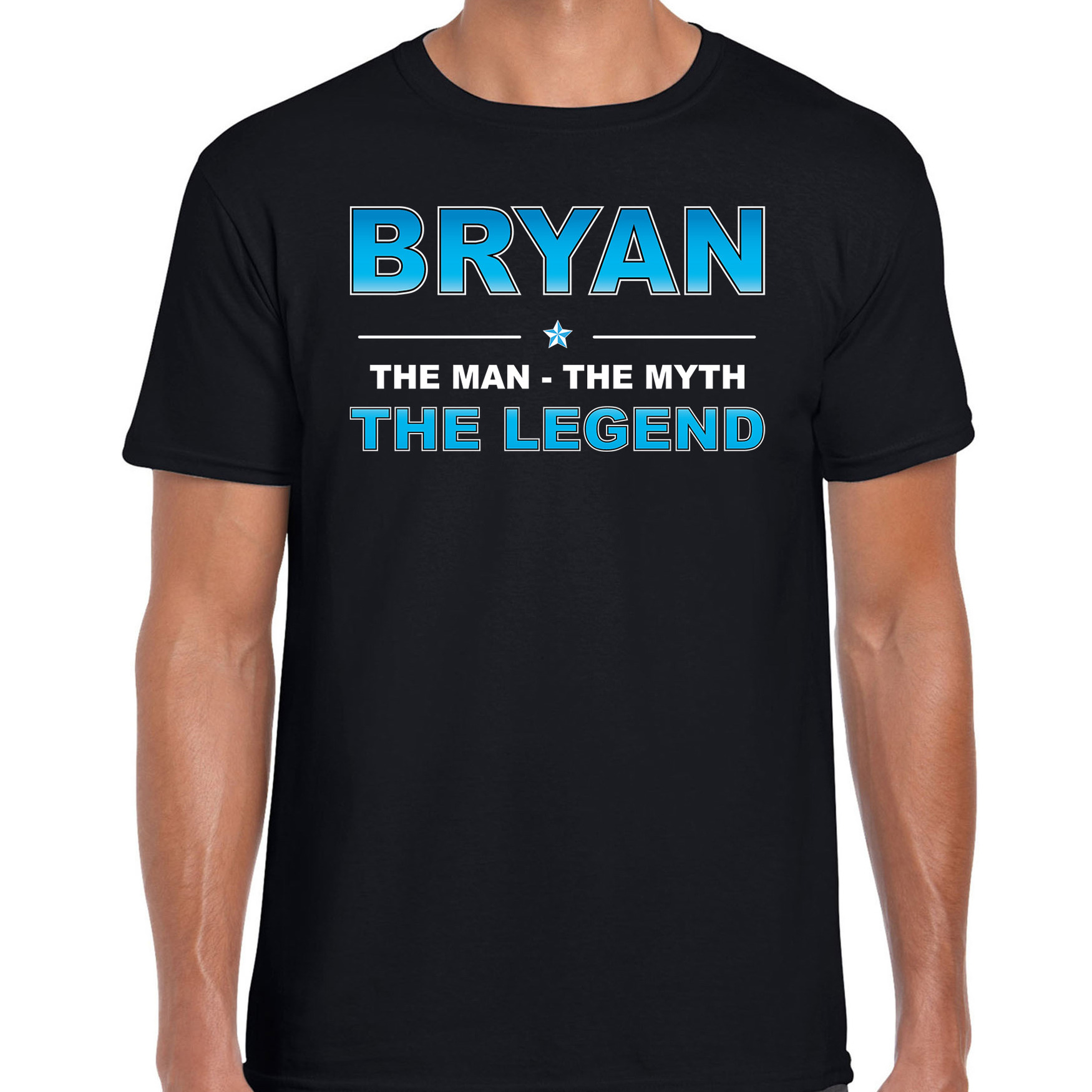 Naam cadeau t-shirt Bryan the legend zwart voor heren