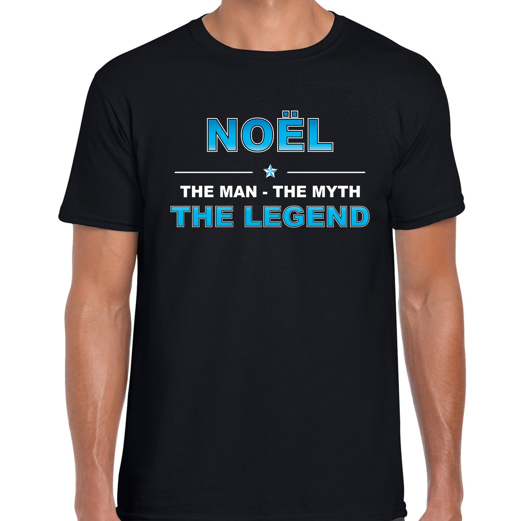 Naam cadeau t-shirt Noel - the legend zwart voor heren