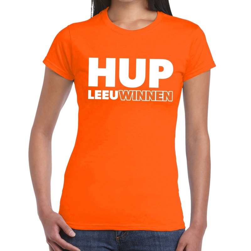 Nederland supporter t-shirt Hup Leeuwinnen oranje dames