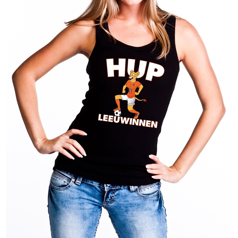 Nederland supporter tanktop Hup Leeuwinnen zwart dames