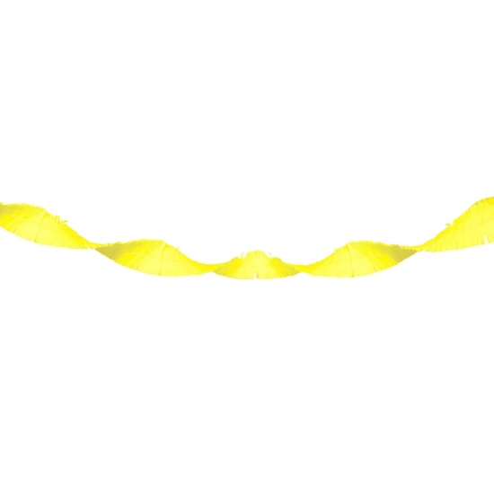Neon gele crepe papieren slingers van 18 meter -