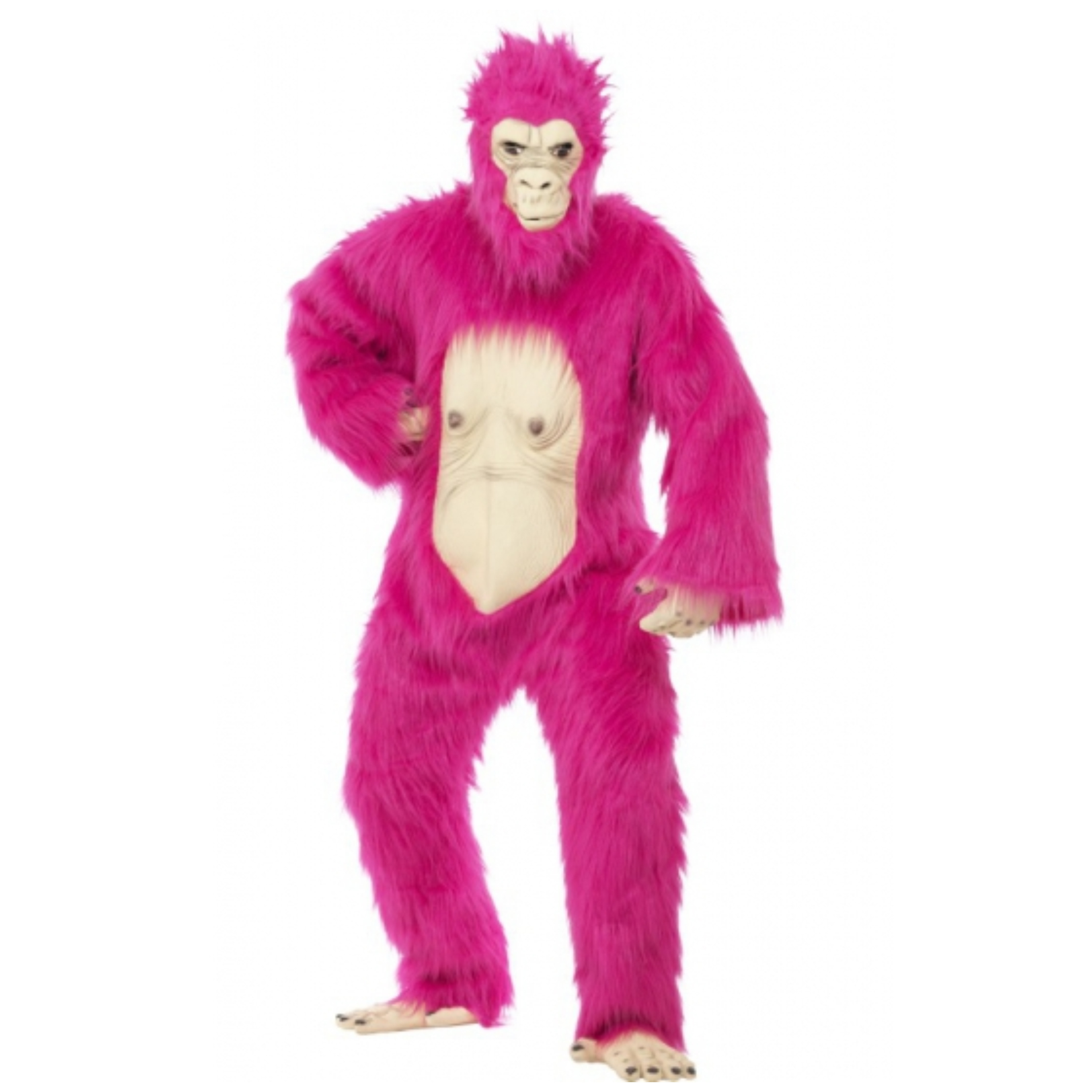 Neon roze gorilla pak voor volwassenen