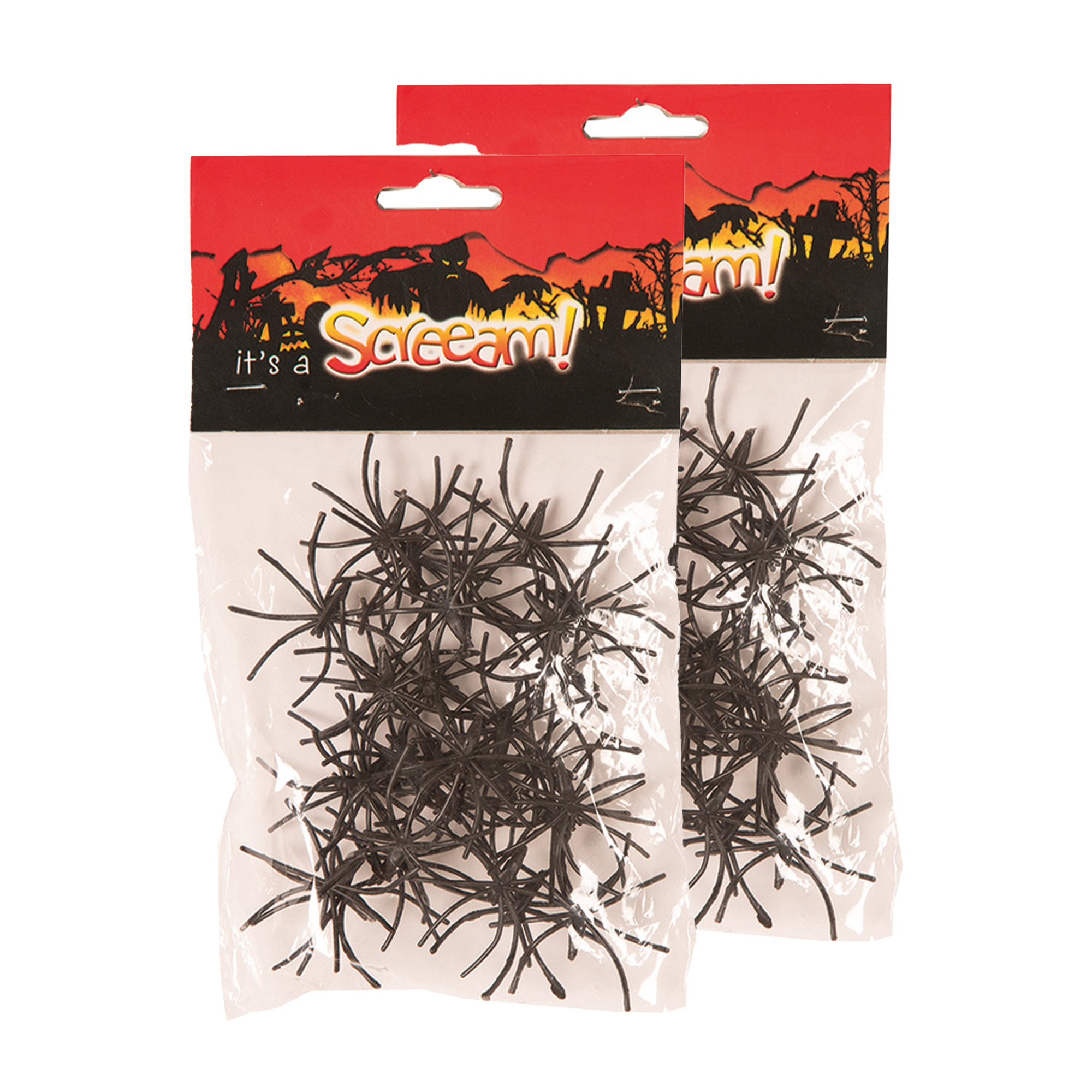 Nep spinnen/spinnetjes 4 cm - zwart - 60x stuks - Horror/griezel thema decoratie beestjes