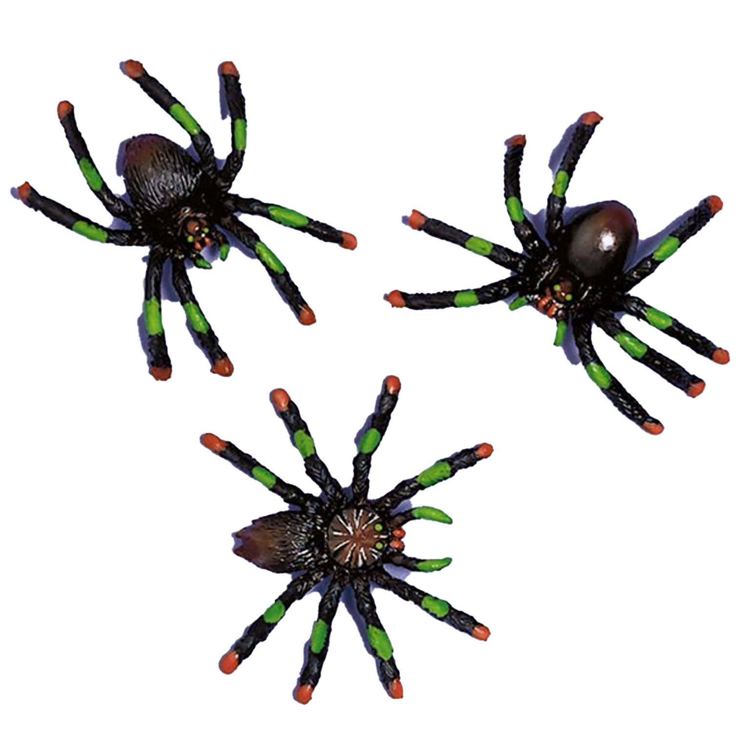 Nep spinnen/spinnetjes 5 x 4 cm - zwart - 16x stuks - Horror/griezel thema decoratie beestjes
