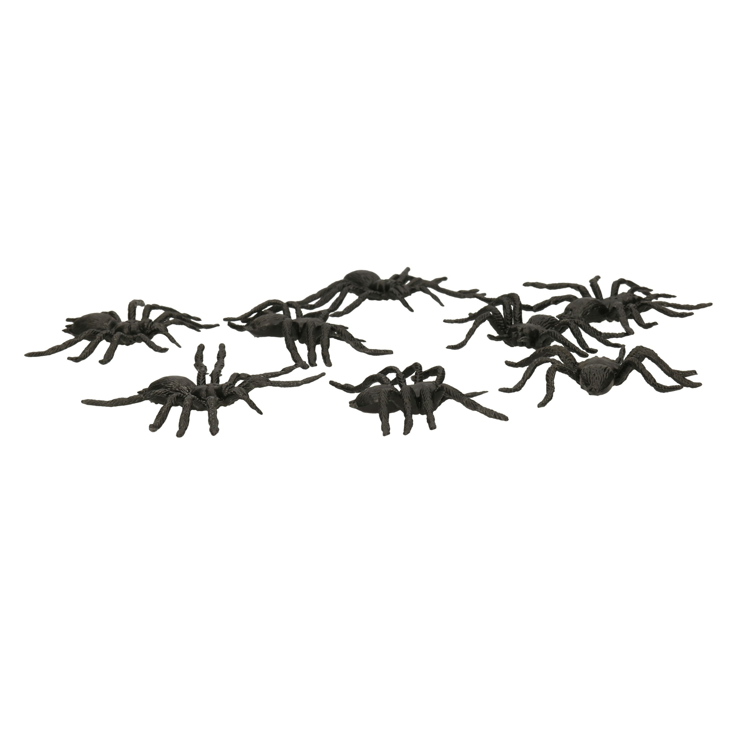 Nep spinnen/spinnetjes 6 cm - zwart - 8x stuks - Horror/griezel thema decoratie beestjes