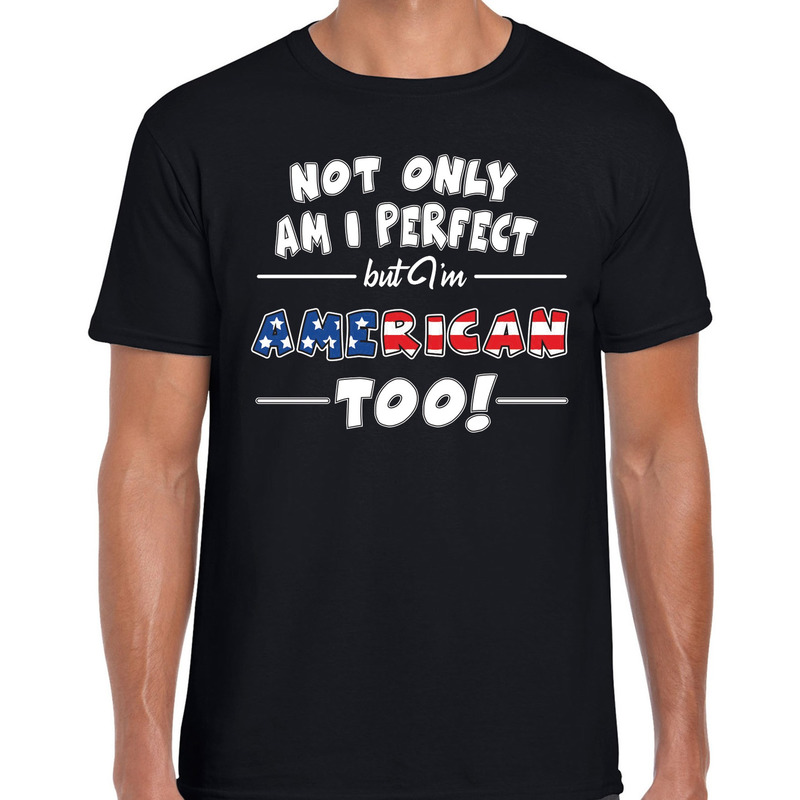 Not only perfect American-Amerika t-shirt zwart voor heren