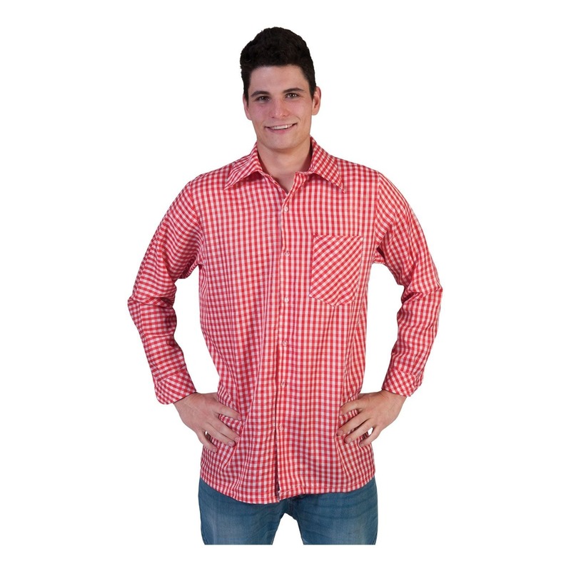 Oktoberfest - Rode geruite blouse voor heren