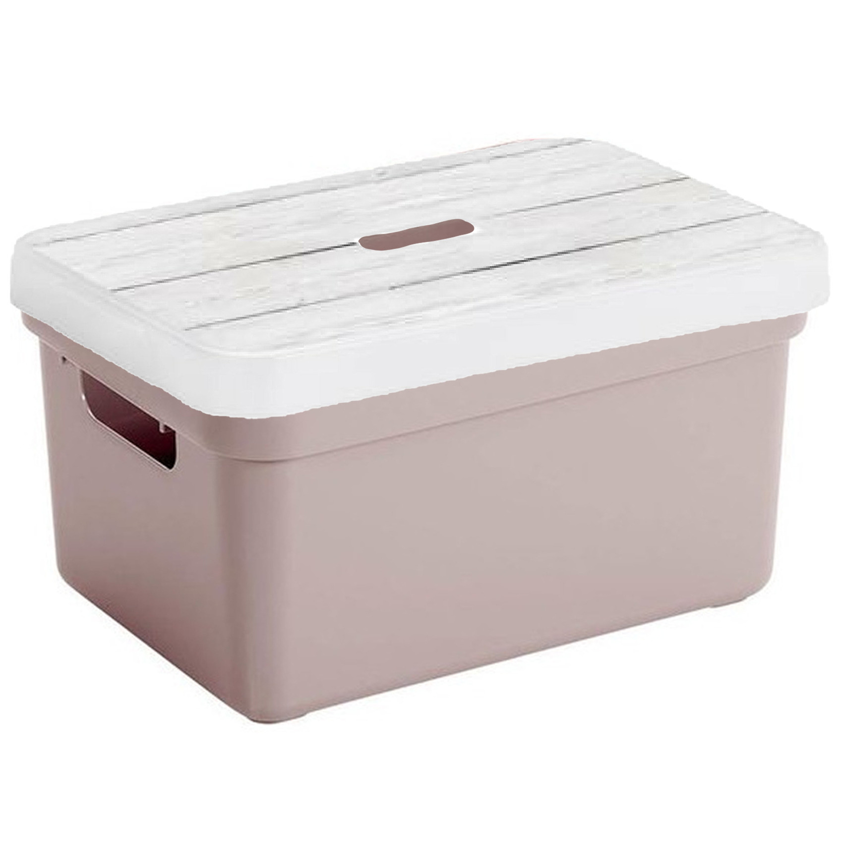 Opbergbox-mand oud roze 5 liter kunststof met deksel