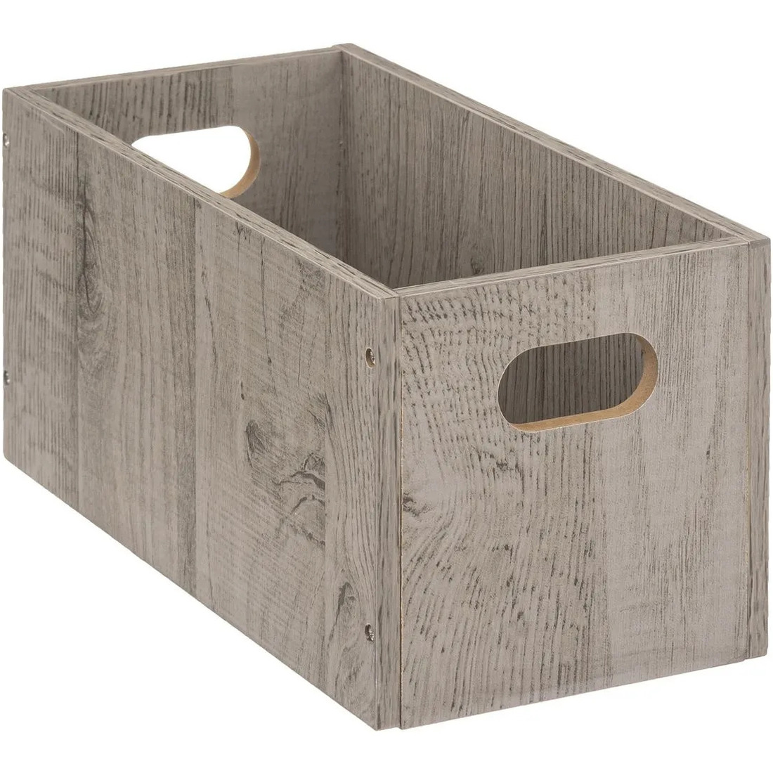 Opbergmand-kastmand 7 liter grijs-greywash van hout 31 x 15 x 15 cm