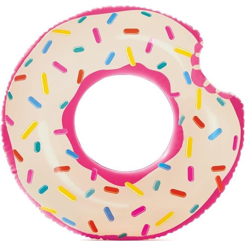 Opblaasbare roze donut XL zwemband 107 cm -