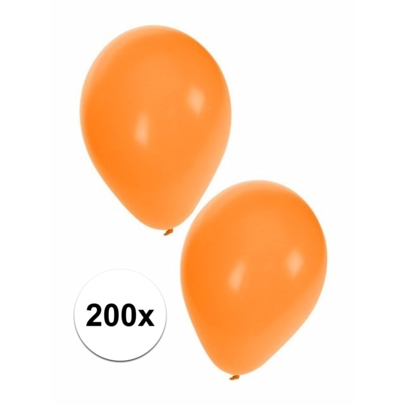 Oranje ballonnen 200 stuks -