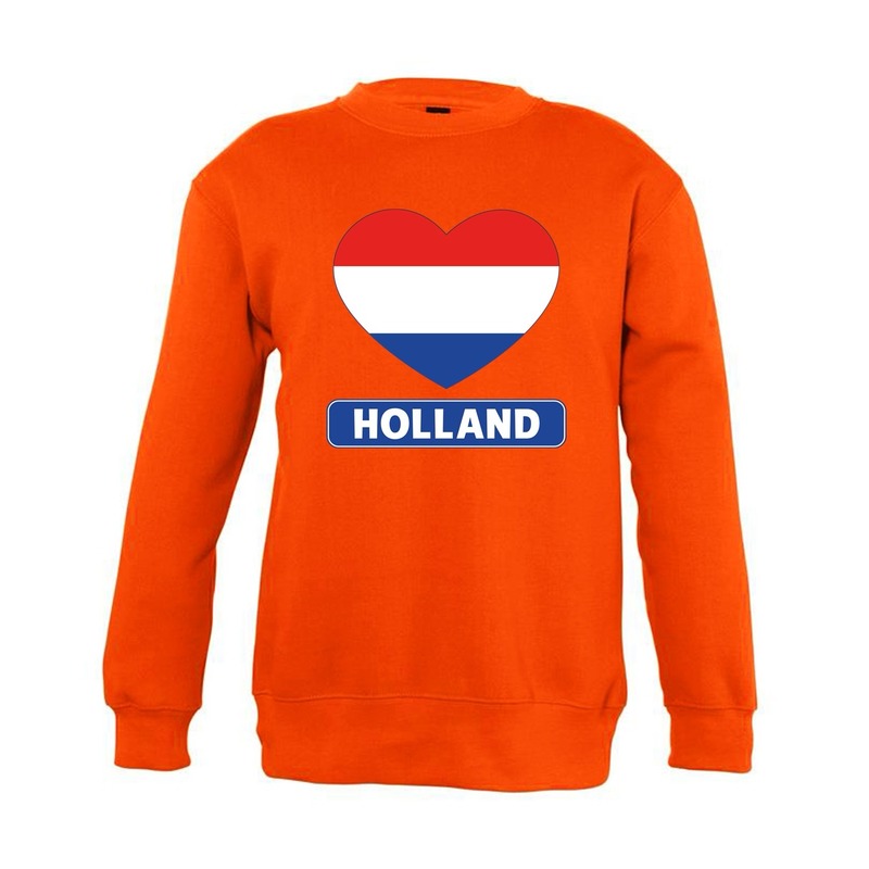 Oranje Holland hart vlag sweater kinderen