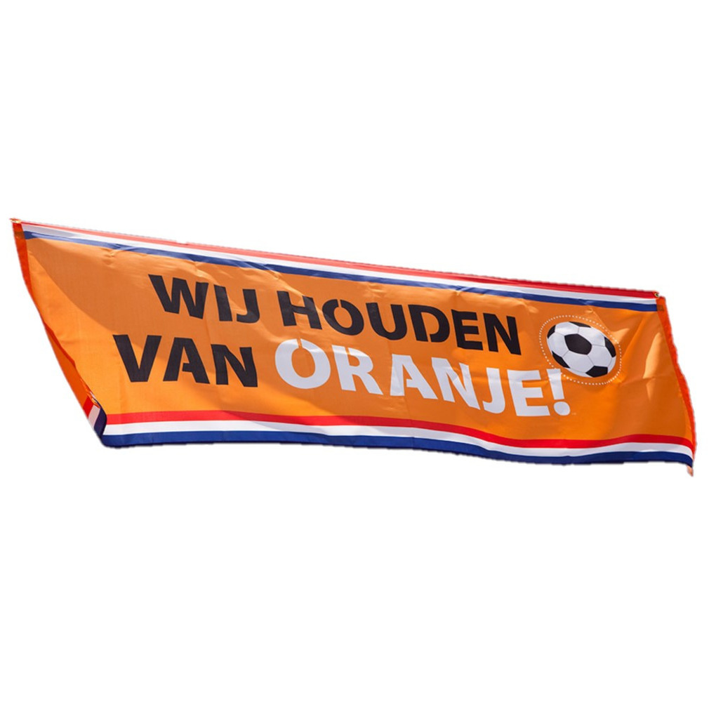 Oranje Holland thema straat vlag van 74 x 220 cm